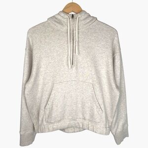 VINCE half zip cotton hoodie cropped sweatshirt size: S